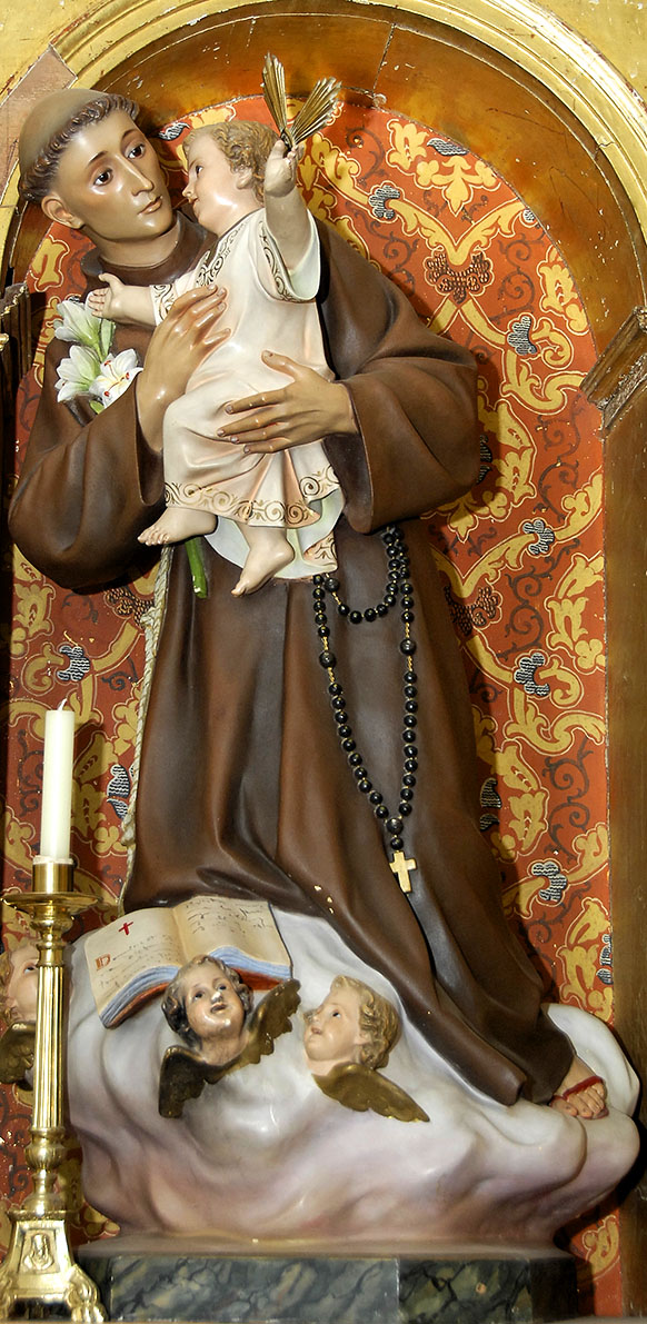 Imagen de San Antonio de Padua en la Parroquia de Santa María Magdalena de Burguillos de Toledo